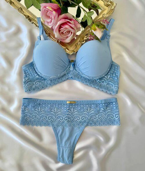 CONJUNTO LUANE FIO DUPLO (MICROFIBRA/RENDA)