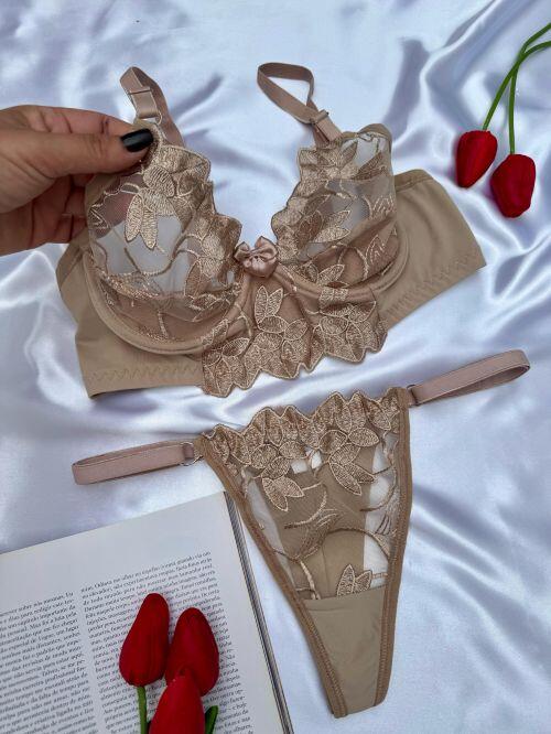 CONJUNTO BEATRICE LUXO FIO DUPLO (TULE/RENDA)