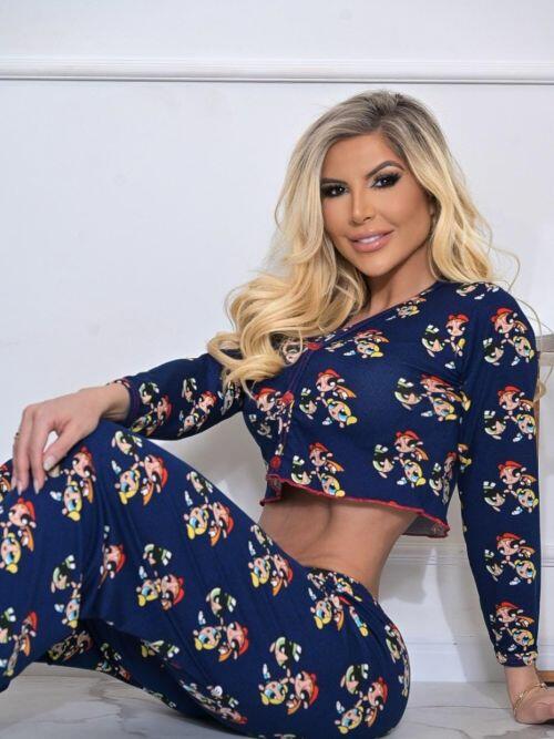 PIJAMA VIRGINIA SUEDE PREMIUM - Imagem 3