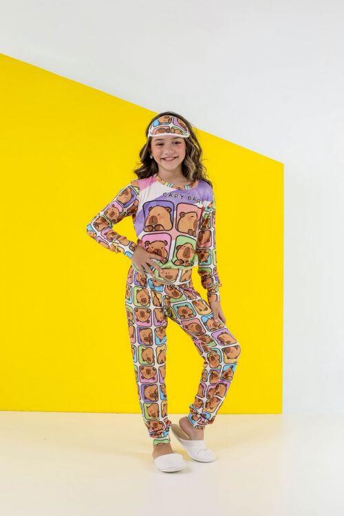 PIJAMA FEMININO (INFANTIL)-SUEDE/715S