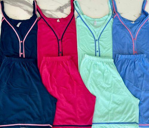 PIJAMA AMERICANO PLUS SIZE ALÇA (MALHA PV)