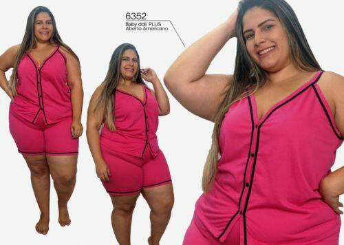 PIJAMA AMERICANO PLUS SIZE ALÇA (MALHA PV) - Imagem 2