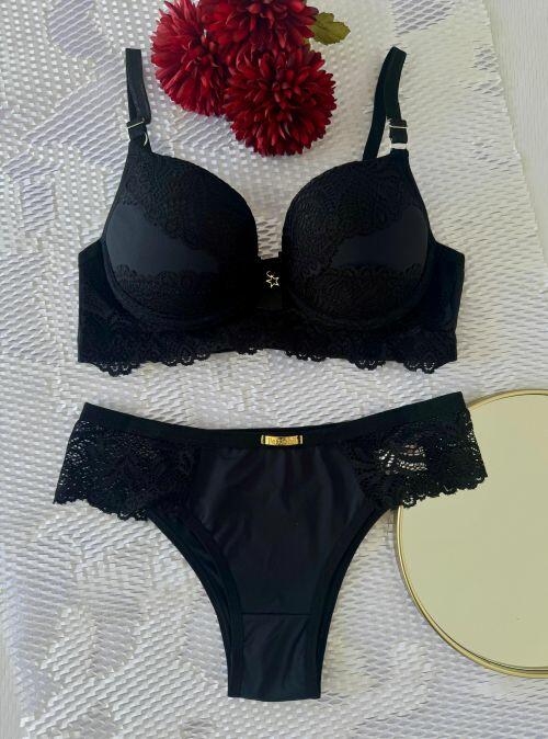 CONJUNTO WERIKA TANGA - (MICROFIBRA/RENDA)