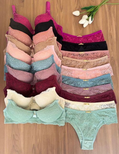 CONJUNTO NEUZA (TANGA) MICROFIBRA/RENDA - Imagem 2