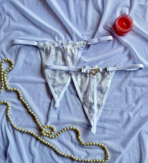 FIO DENTAL CORAÇÃO COM STRASS (RENDADO) - Imagem 2