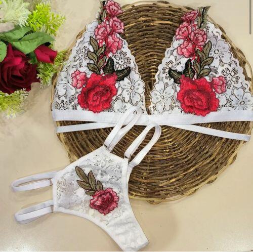 CONJUNTO SENSUAL LUXO COM APLIQUE - Imagem 3
