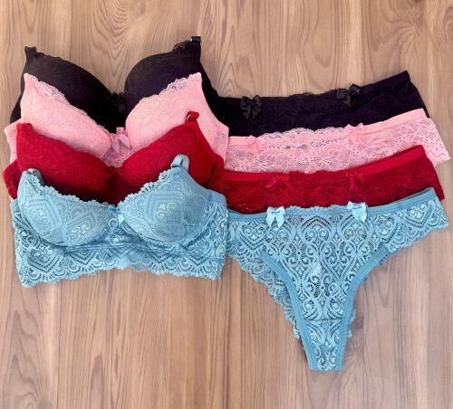 KIT 4 CONJUNTOS PANDORA FIO LUXO RENDADO