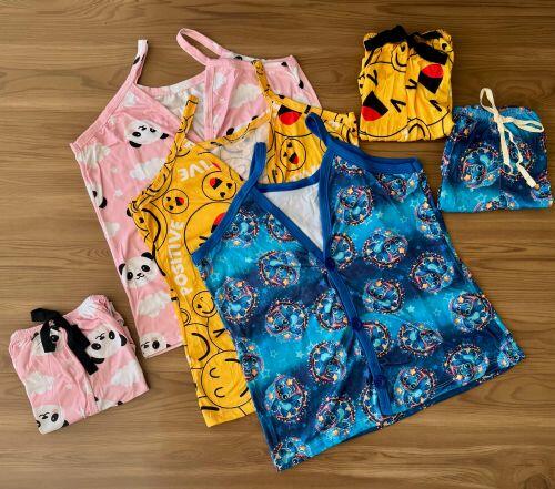 KIT 3 PIJAMA AMERICANO ALÇA SUBLIMADO