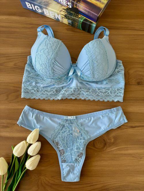 CONJUNTO MANU (CROPPED) FIO DUPLO MICROFIBRA/RENDA