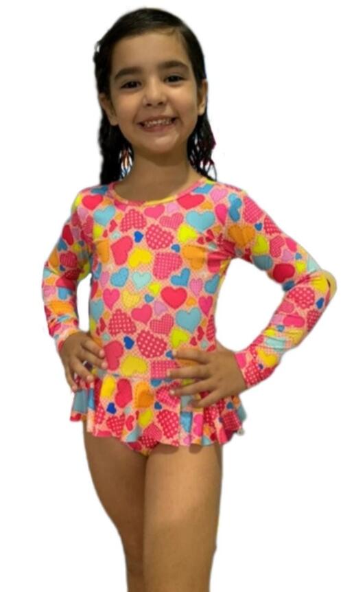 MAIÔ INFANTIL COM MANGA E SAIA 015