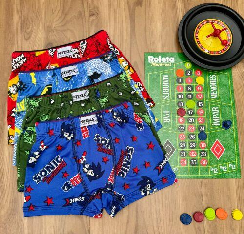 BOXER ELASTICO EMBUTIDO INFANTIL EM MICROFIBRA - Imagem 2