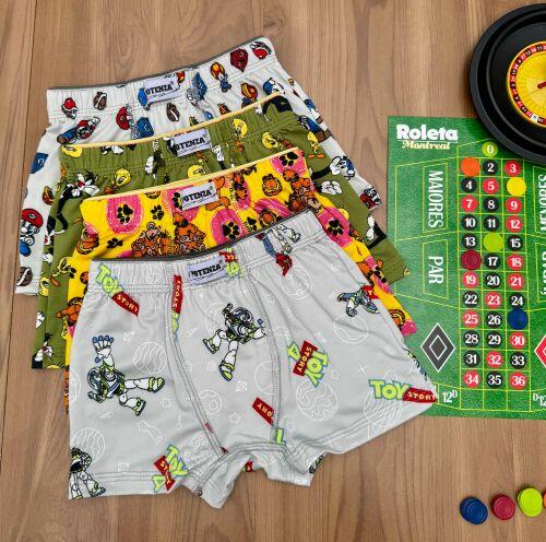 BOXER ELASTICO EMBUTIDO INFANTIL EM MICROFIBRA