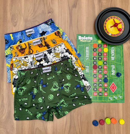 BOXER ELASTICO EMBUTIDO INFANTIL EM MICROFIBRA - Imagem 4