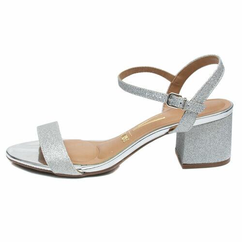 Comprar Sandália Vizzano Festa Salto Grosso Prata Loja de