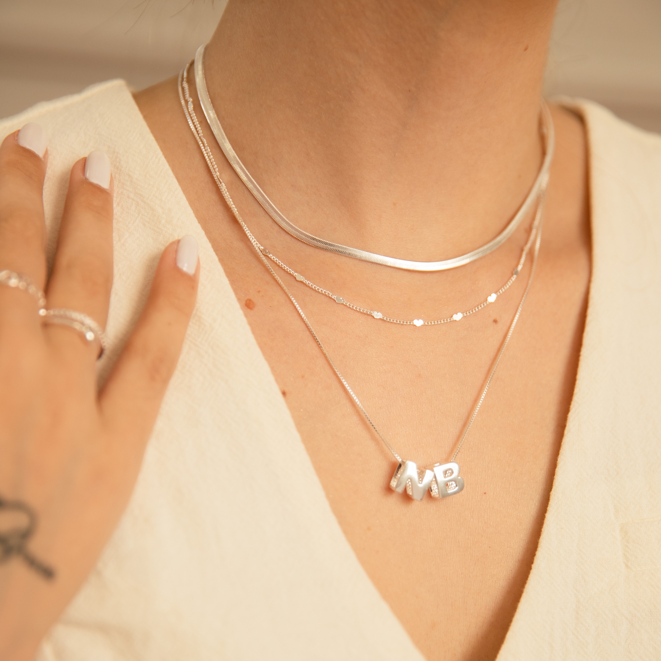 Pingente Letra - tamanho P - Prata - A, image size:2300x2300