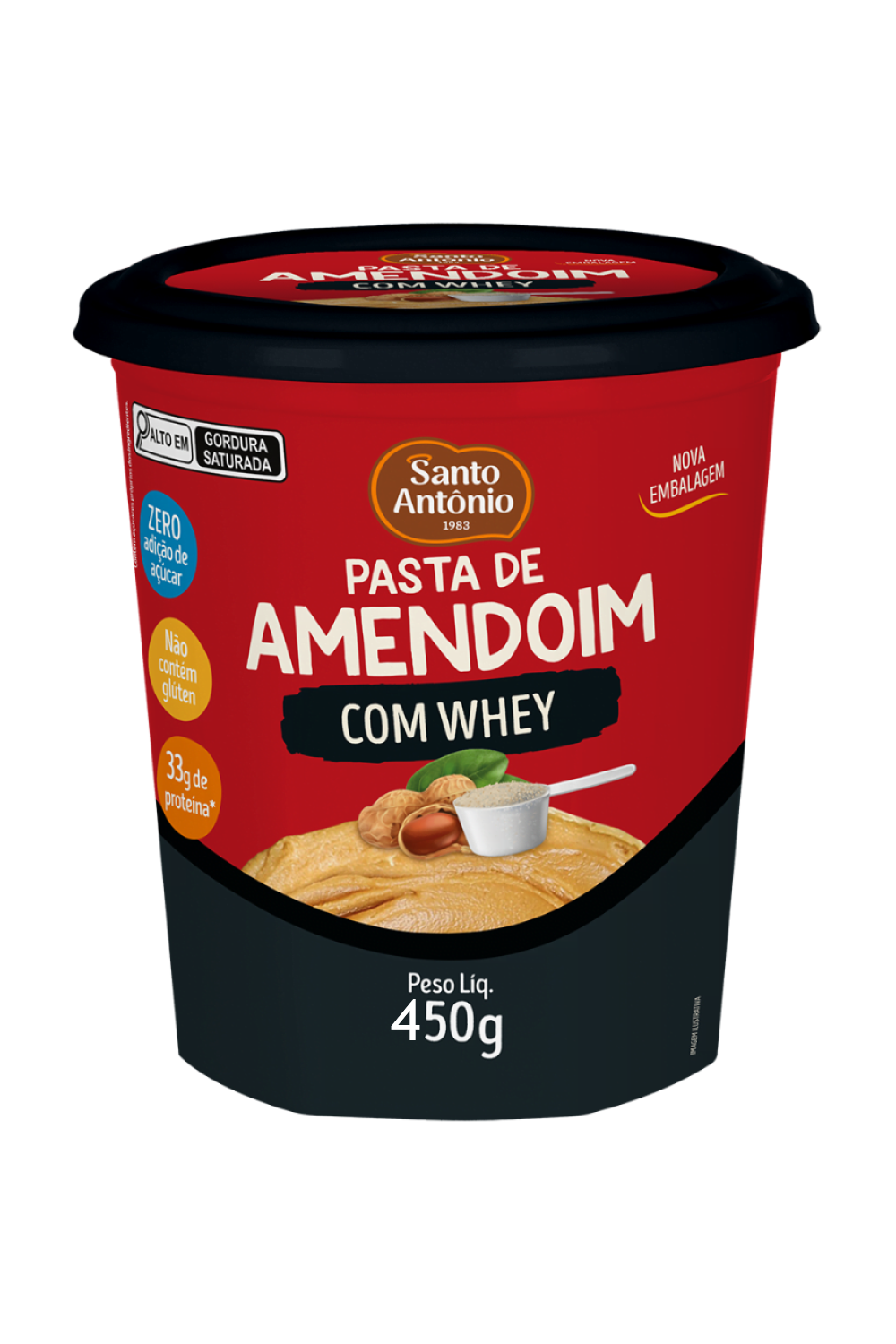Comprar Pasta de Amendoim com Whey - 450gr - Importados