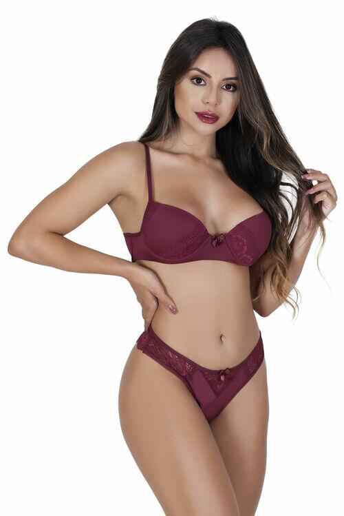 Conjunto em Microfibra e Renda Kissila
