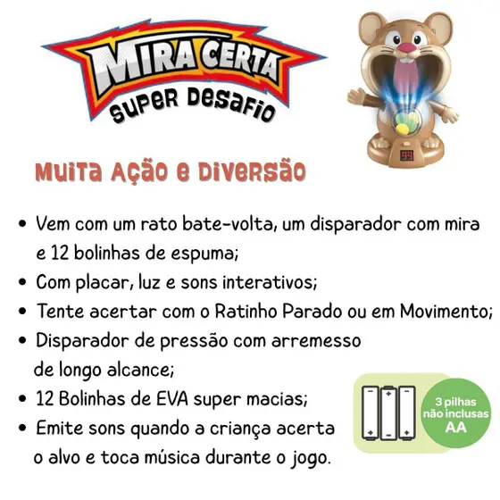 Comprar MIRA CERTA ANIMAL RATO - ZOOP TOYS - a partir de R$164,12