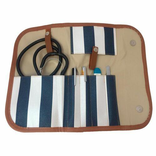 Mini Kit Organizador em Vinil Listado Azul