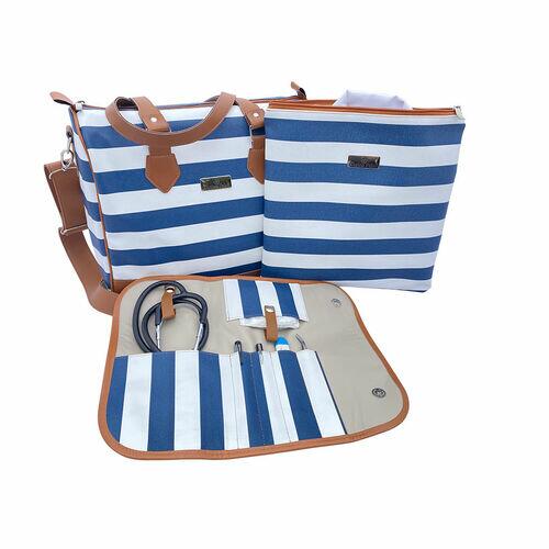 Mini Kit Organizador em Vinil Listado Azul