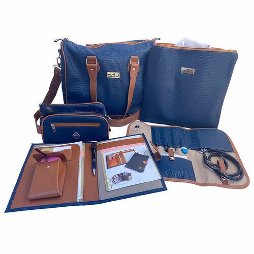 Super Kit Organizador em Vinil Versalhes Azul Marinho