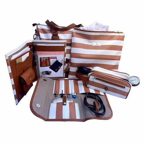 Super Kit Organizador em Vinil Listado Caramelo