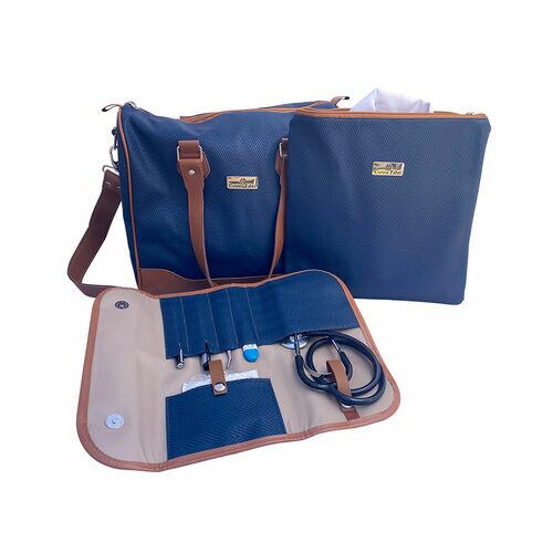 Mini Kit Organizador em Vinil Versalhes Azul Marinho
