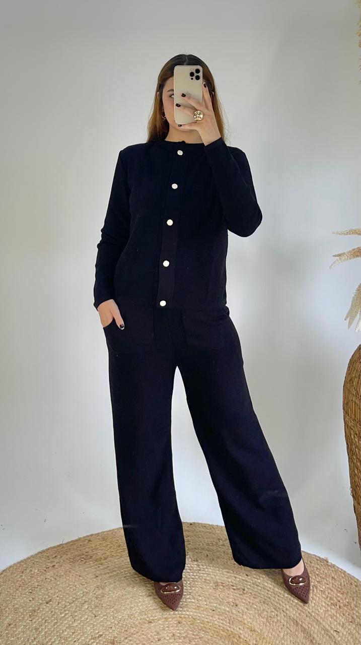 Comprar Conjunto Sabrina - casaco e calca em ponto arroz no tricot
