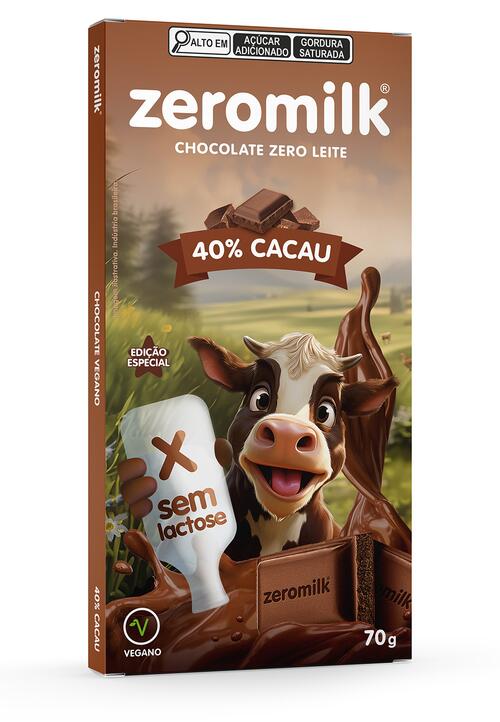 Zeromilk 40% cacau c/Crisp 70g - a partir de R$19,85