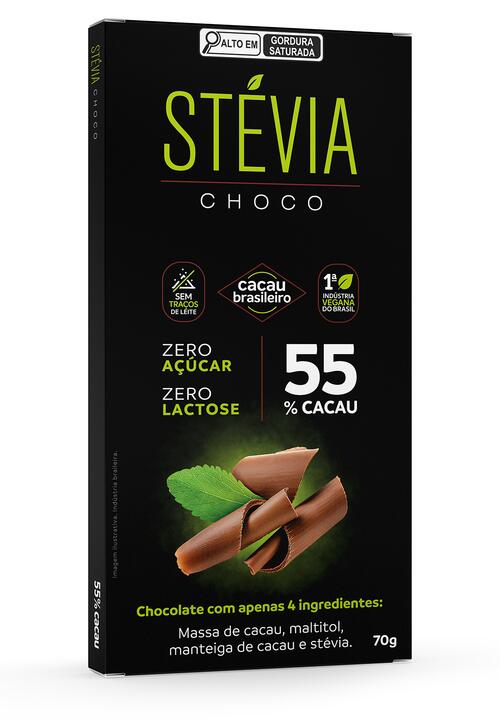 StéviaChoco 55% cacau 70g - a partir de R$27,45