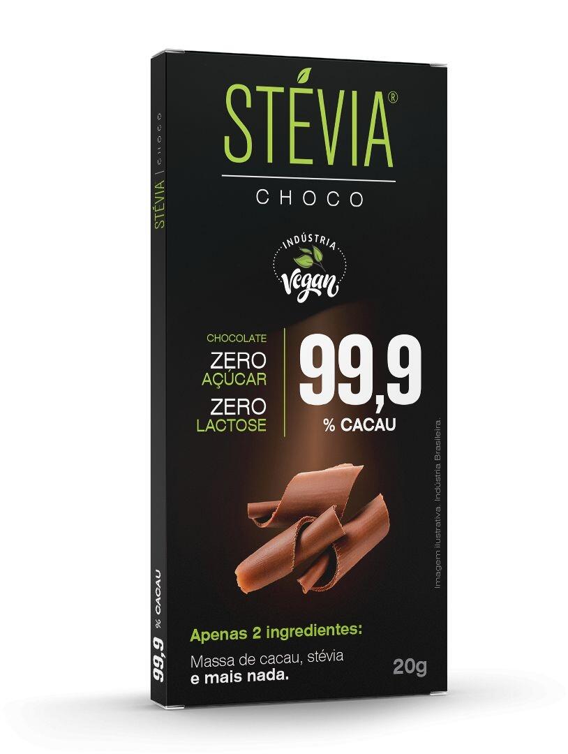 StéviaChoco 99,9% cacau 20g - a partir de R$8,46