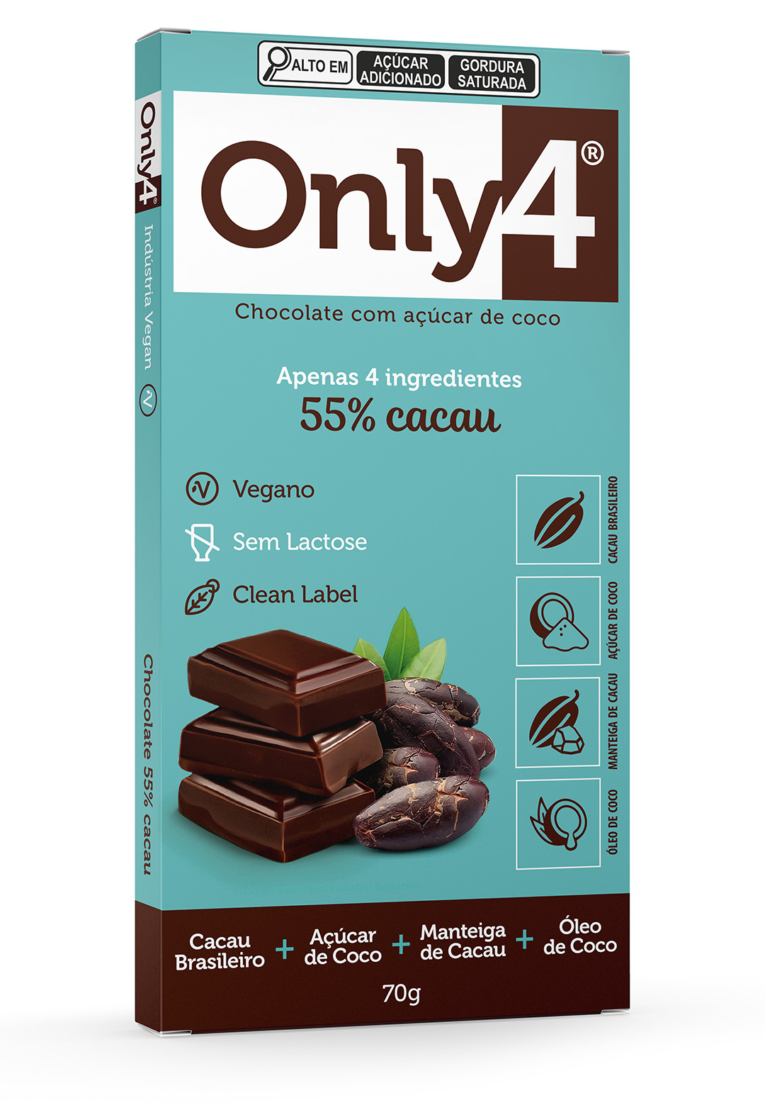 ONLY4 55% cacau 70g - a partir de R$29,41