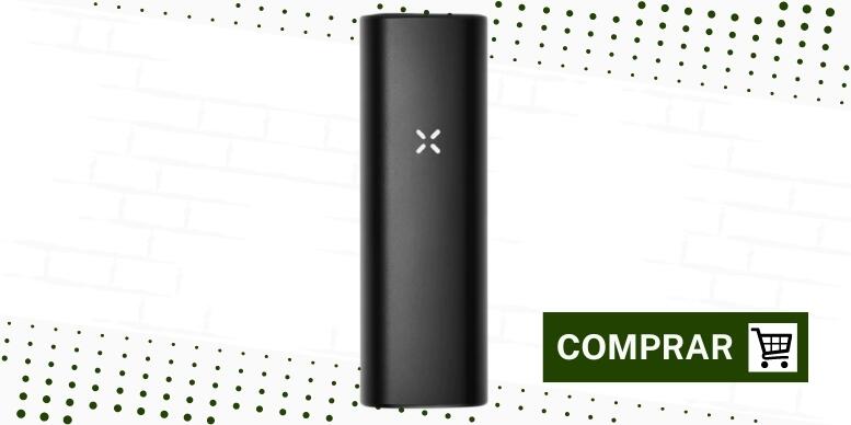 Pax Plus da Pax Labs mais um da nossa lista melhor vaporizador de ervas 2024. Um dispositivo voltado ao uso de concentrados e ervas secas, pequeno, na cor preta, LED em formato de estrela e botão na parte de cima.