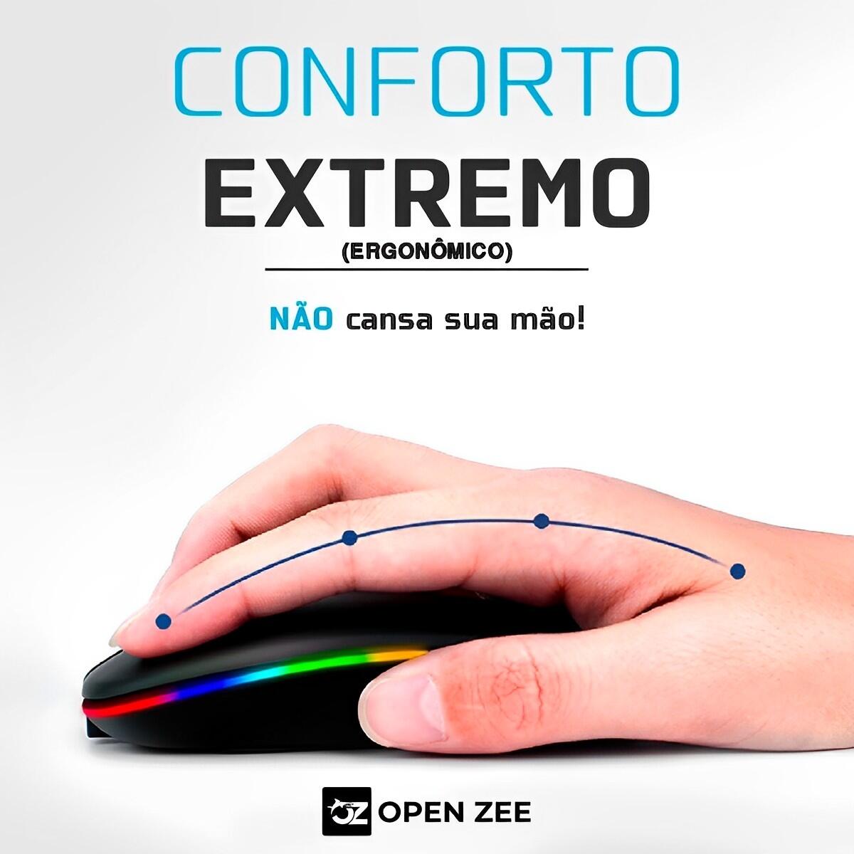 Mouse Sem Fio Recarregável Bluetooth Gamer 2.4 ghz Óptico | OPEN ZEE