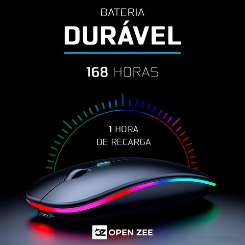 Mouse Sem Fio Recarregável Bluetooth Gamer ghz Óptico OPEN ZEE