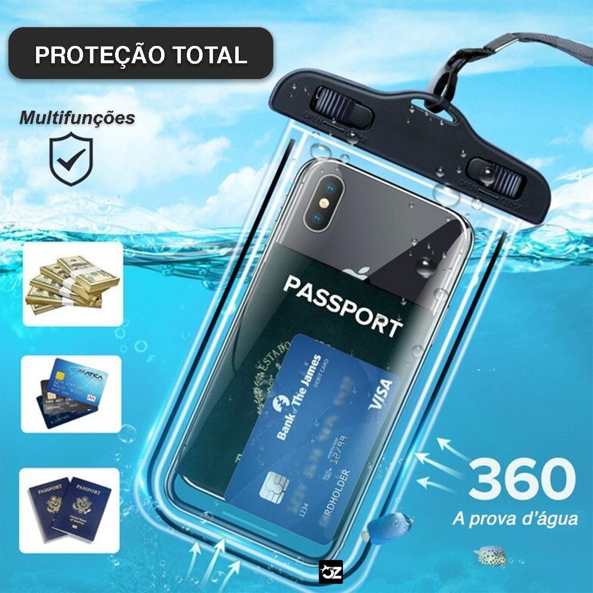 Kit 3 Capa Case Celular Protetora Prova D'água Mergulho | Open Zee