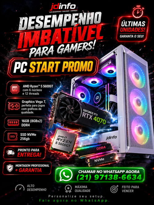 PC GAMER- Ryzen 5 5600GT , 16GB DDR4, SSD 256 GB,500w, Gabinete