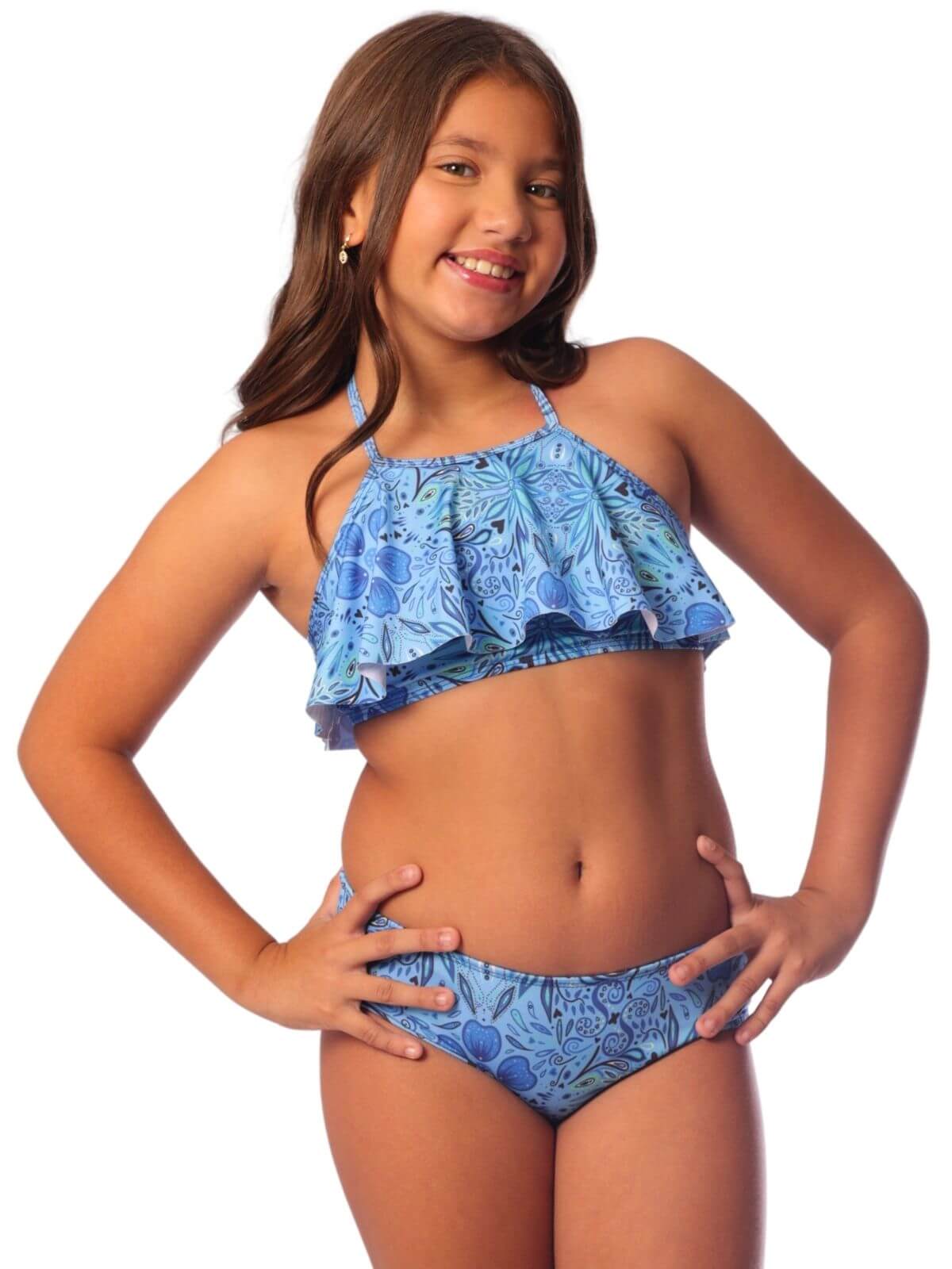 Moda Praia Infanto Juvenil Feminina Top Avulso Com Proteção UV50+