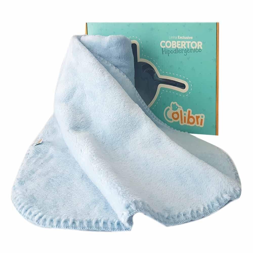Manta Para Bebê Menino Lilax Com Coroa - Azul Marinho 86x79 Cm