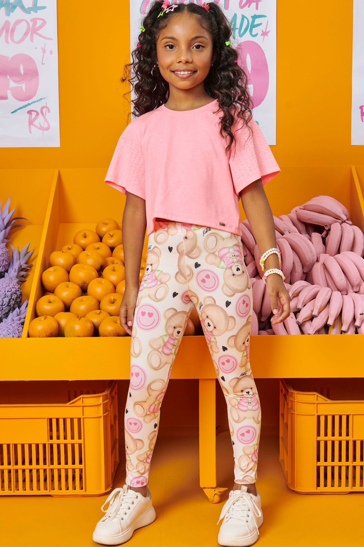 Legging Infantil Menina Ursinha Fresh Colorida Kukiê a partir de