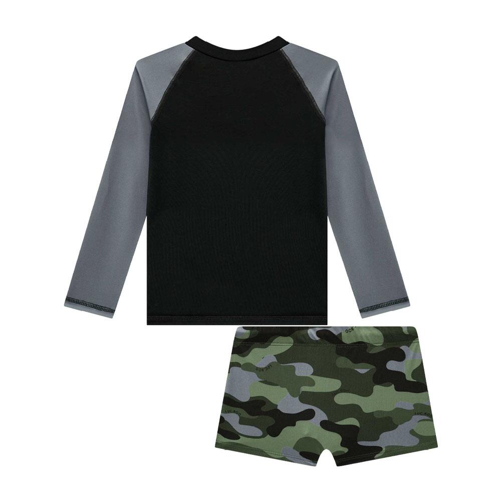 Conjunto Praia Infantil Camiseta Sunga T-Rex DRY UV 50+