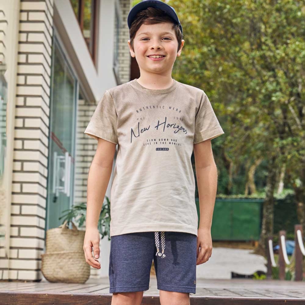Conjunto Infantil Camiseta Bermuda Cotton Jeans a partir