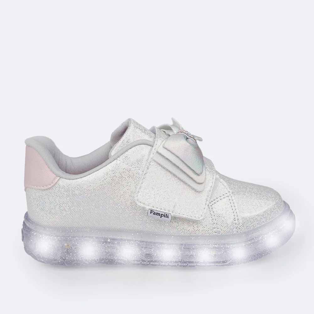 TÊNIS LED INFANTIL MENINA PAMPILI SNEAKER LUZ FIL LAÇO a partir