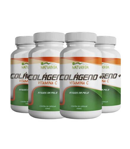 Kit 4 Colágeno + Vitamina C - 500mg