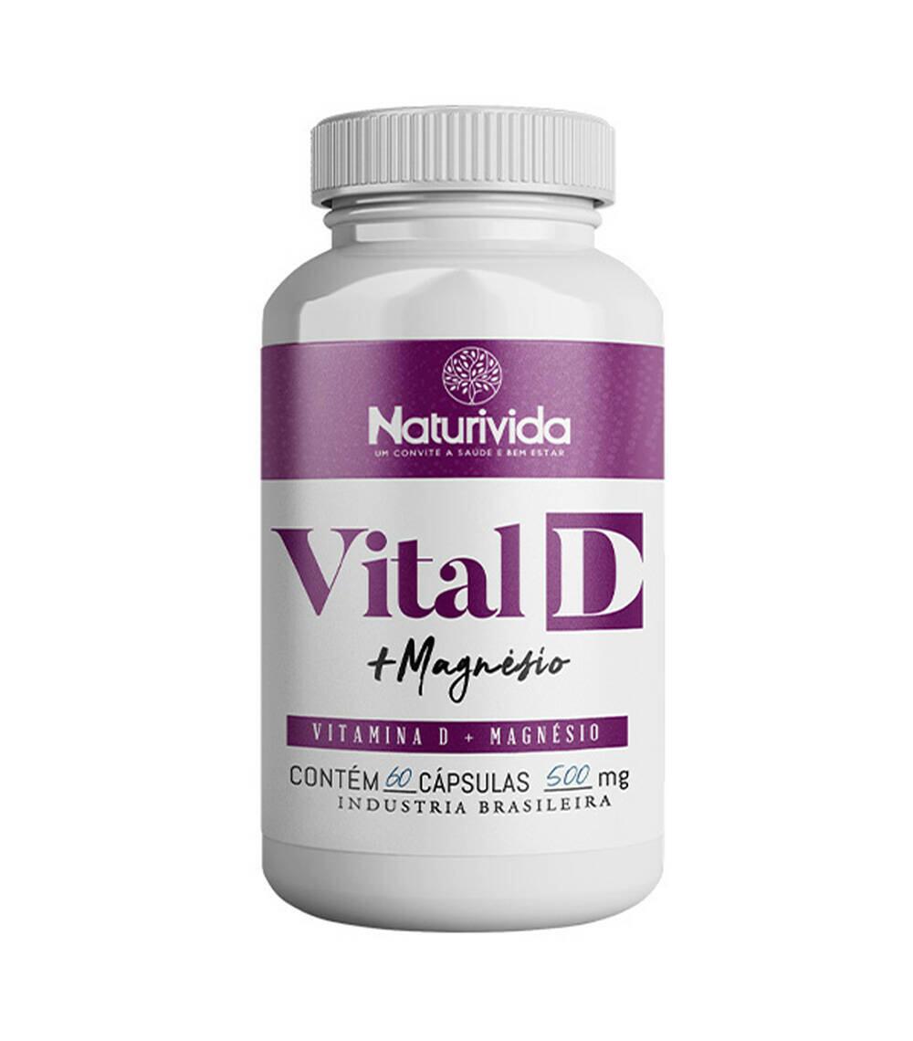 Vital D - Vitamina D + Magnésio | 60 cápsulas 500mg