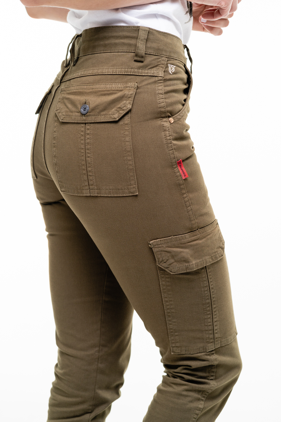 Comprar Calça Cargo Feminina com Elastano Cor Verde Oliva Loja