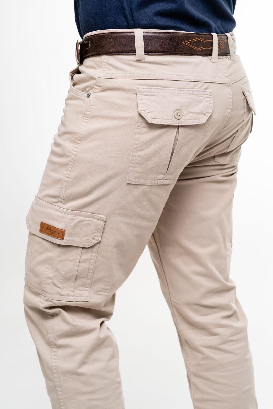 Comprar Calça Cargo Masculina com Elastano - Cor Bege Envelhecido - a ...