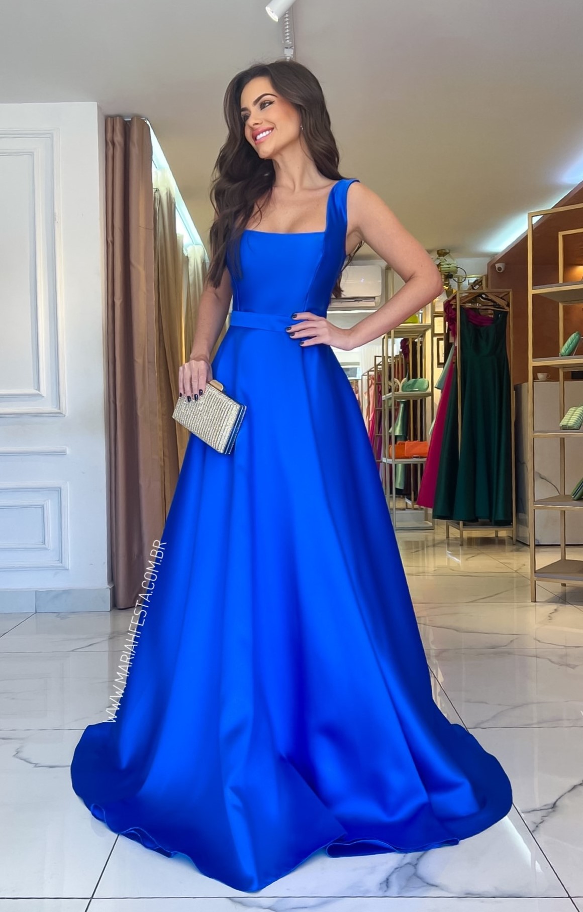 Comprar Vestido Evasê e Decote Quadrado Lindos Vestidos de Festa