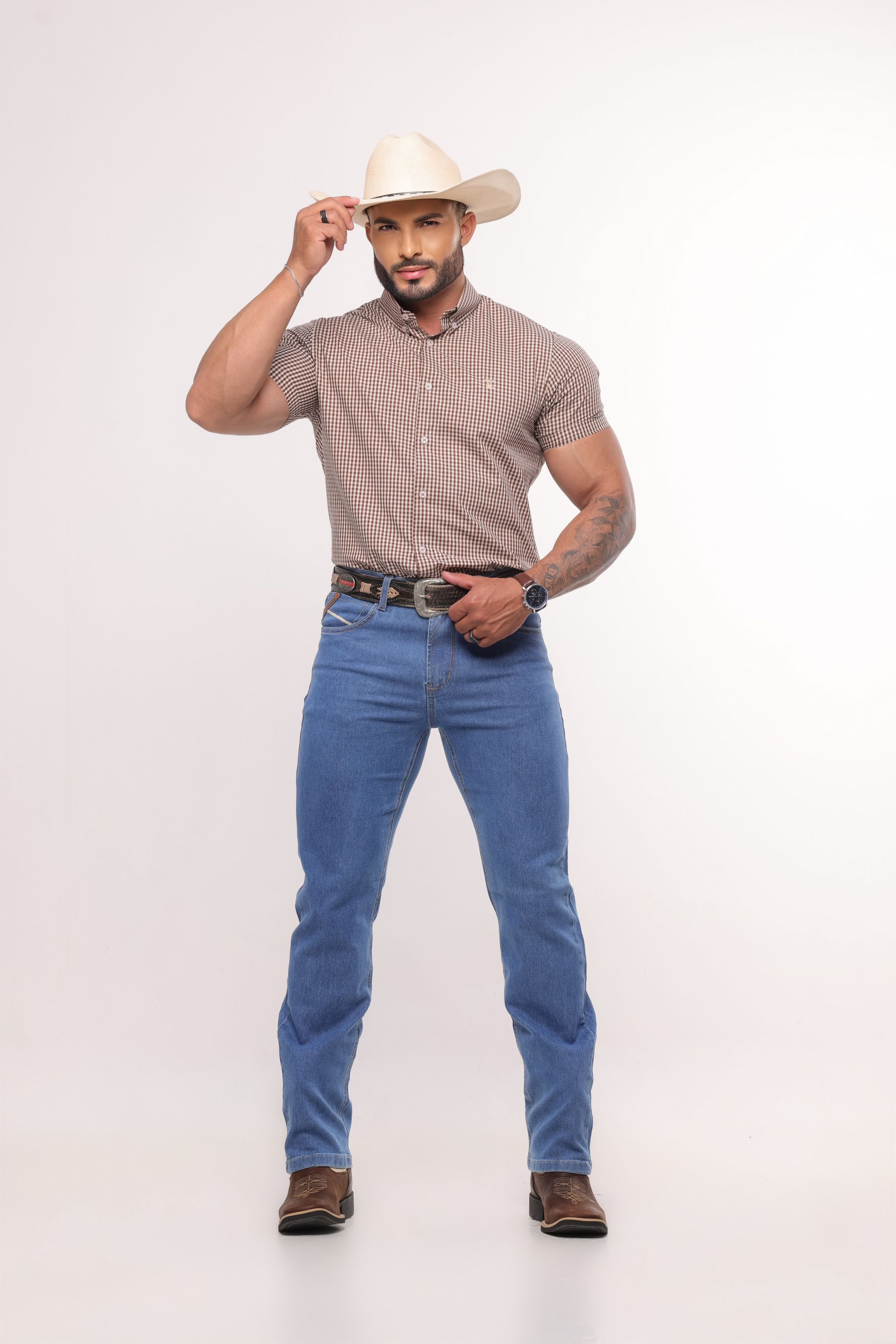 Cowboy Camisa Jeans Country Masculina Camisa Cowboy Masculina 100 - Main Image