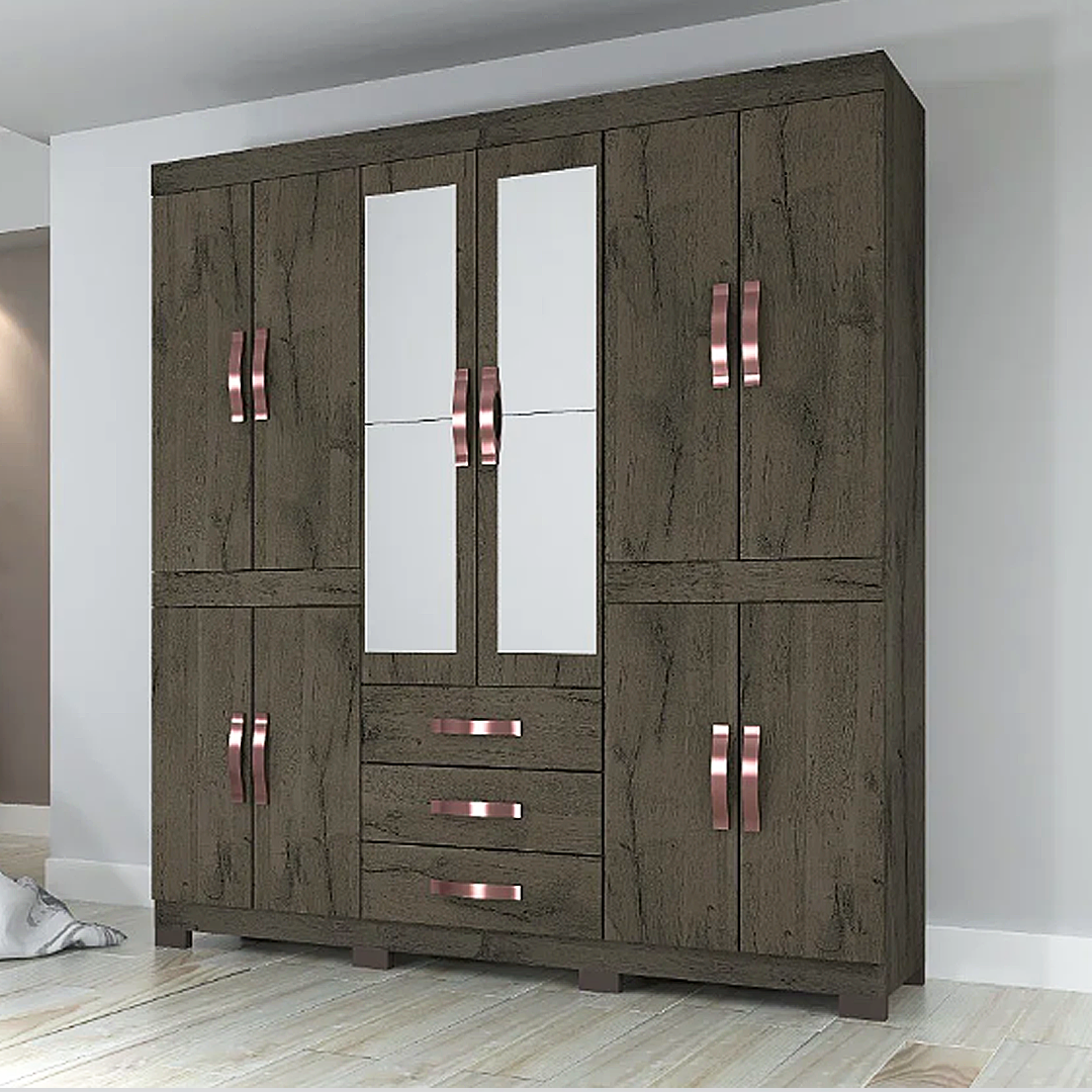 Comprar Roupeiro Josan Safira 10 Portas + Pé + Espelho - PS Móveis